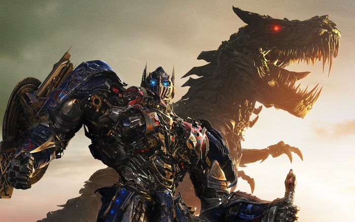 Optimus Prime and Grimlock from Transformers: Age of Extinction