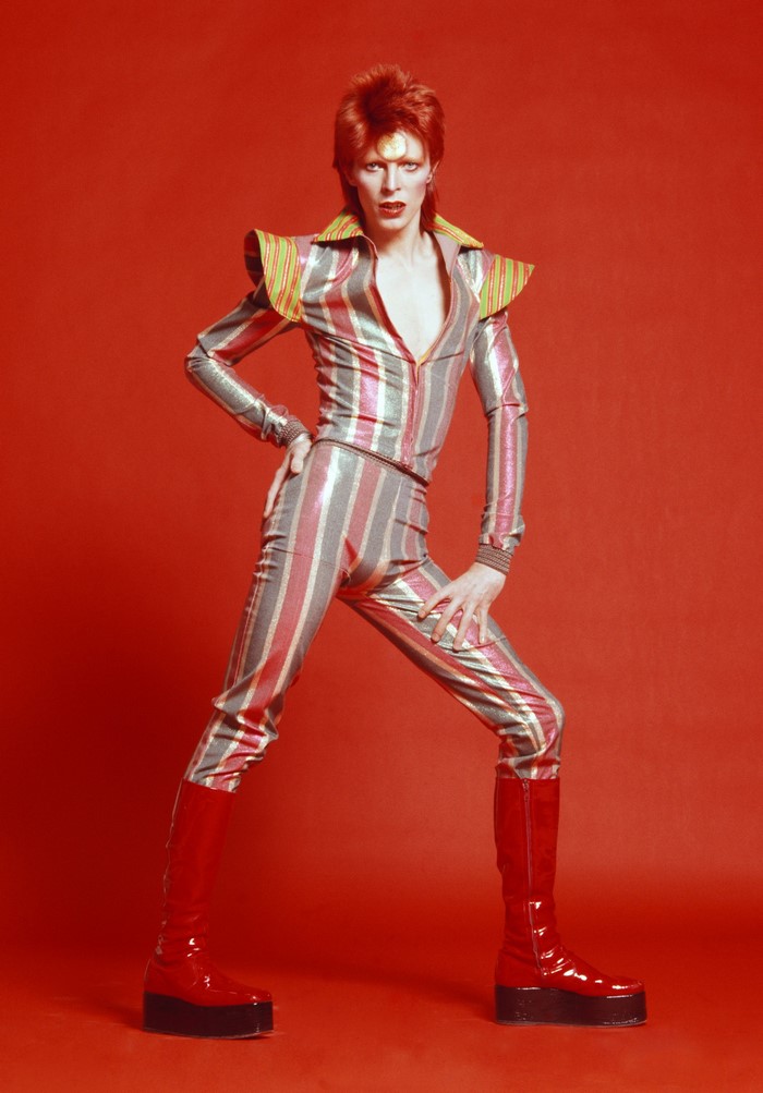 David Bowie in Ziggy Stardust costume