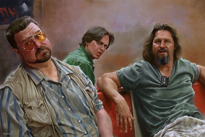 The Dude, Walter, and Donny from The Big Lebowski