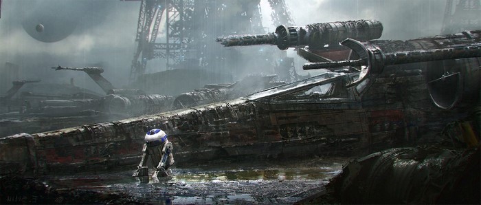 R2-D2 and X-wings in Star Wars