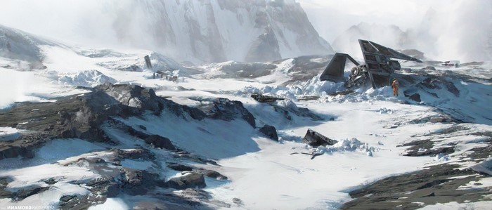 Star Wars TIE Fighter crash on Hoth
