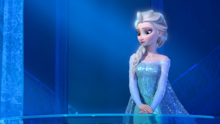 Elsa from Frozen in an ice palace