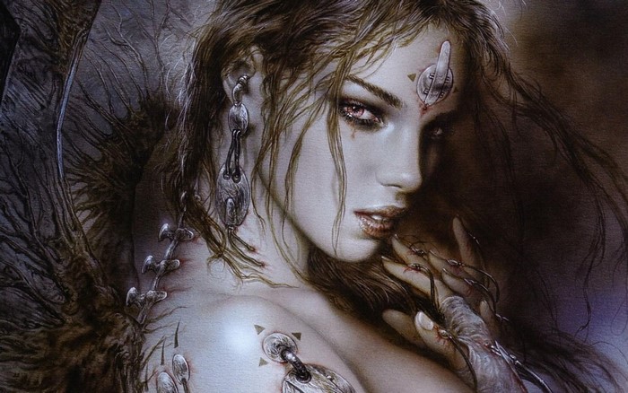 Luis Royo fantasy art portrait of a woman