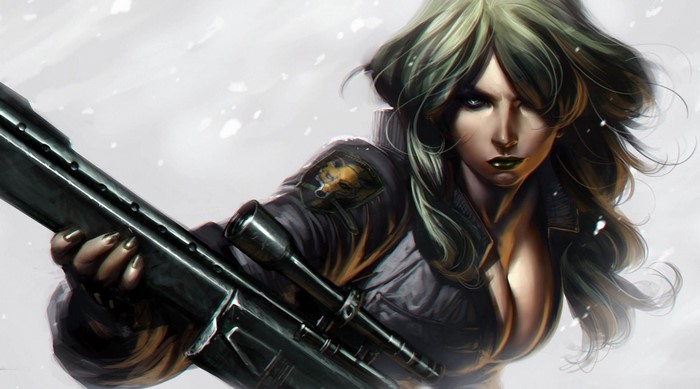 Sniper with wolf patch from Metal Gear Solid