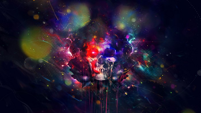 Colorful abstract skull artwork