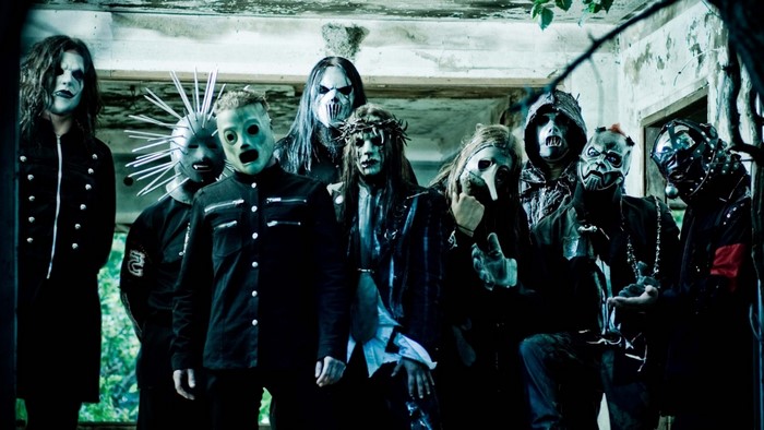 Slipknot band members in masks and costumes