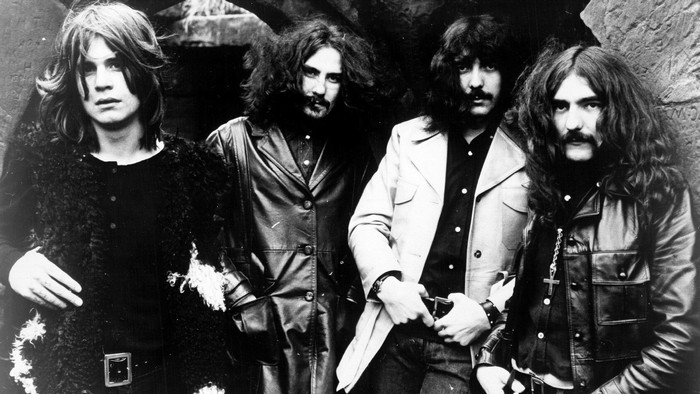 Black Sabbath band members posing