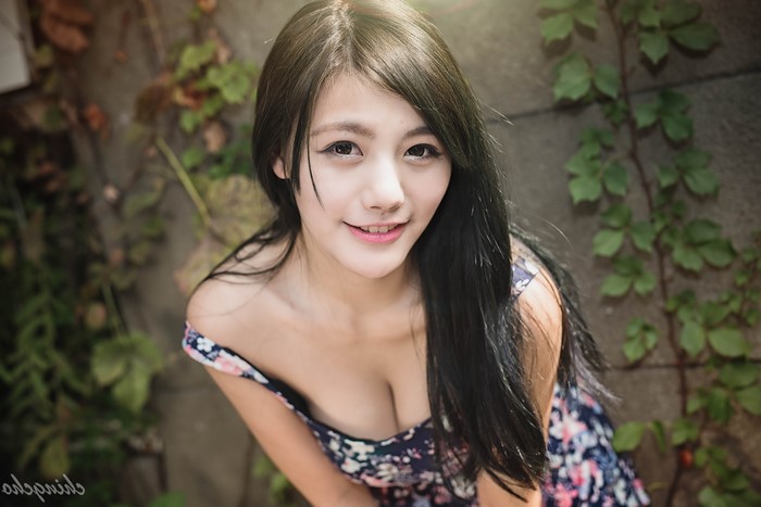 Young Taiwanese woman in a floral dress