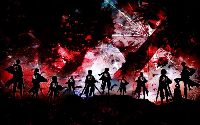 Attack on Titan characters silhouette art