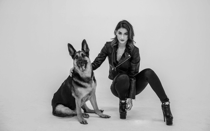 Lexy Panterra with German Shepherd