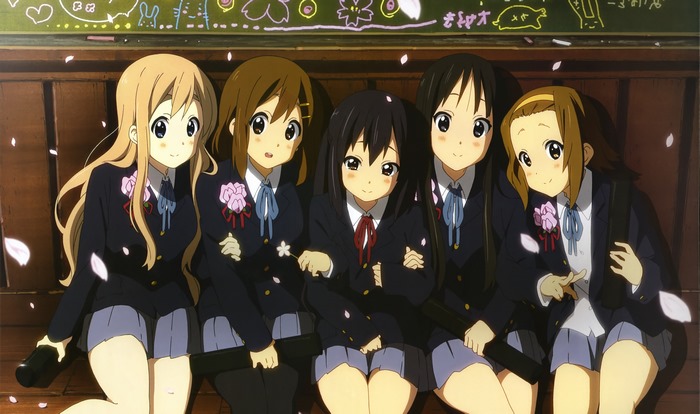 anime girls k on hirasawa yui nakano azusa school uniform akiyama mio ...