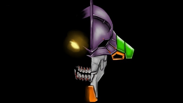 Evangelion Unit 01 half-face portrait