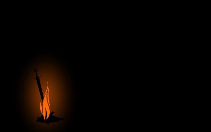 Dark Souls bonfire with sword