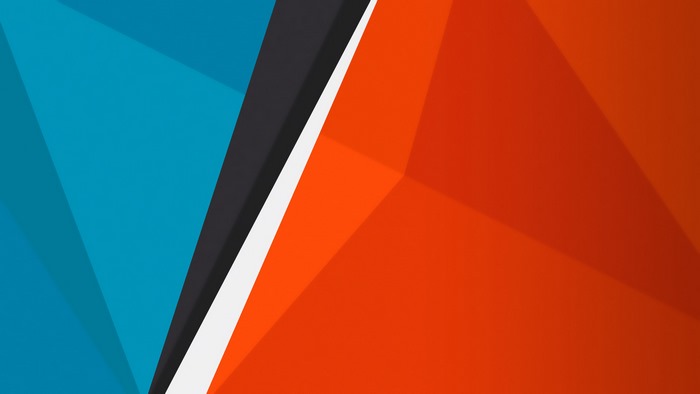 Abstract geometric shapes with blue and orange colors