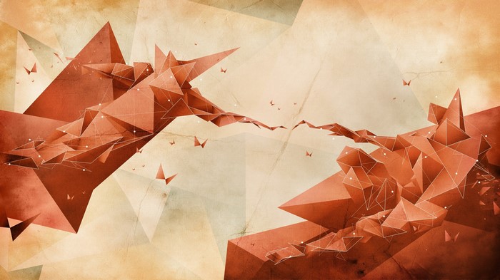 Abstract geometric red low poly art