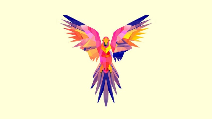 Geometric parrot artwork by Justin Maller