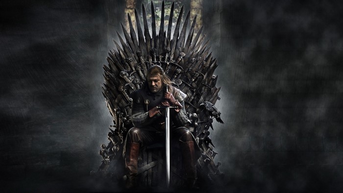 Ned Stark on the Iron Throne from Game of Thrones