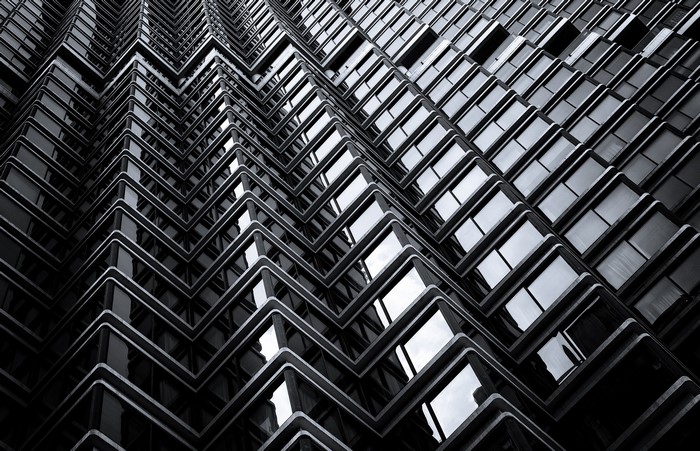 Abstract architectural photography of a modern building facade