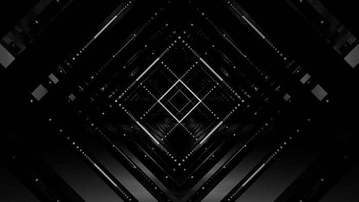 Monochrome Digital Art with Geometric Square Patterns