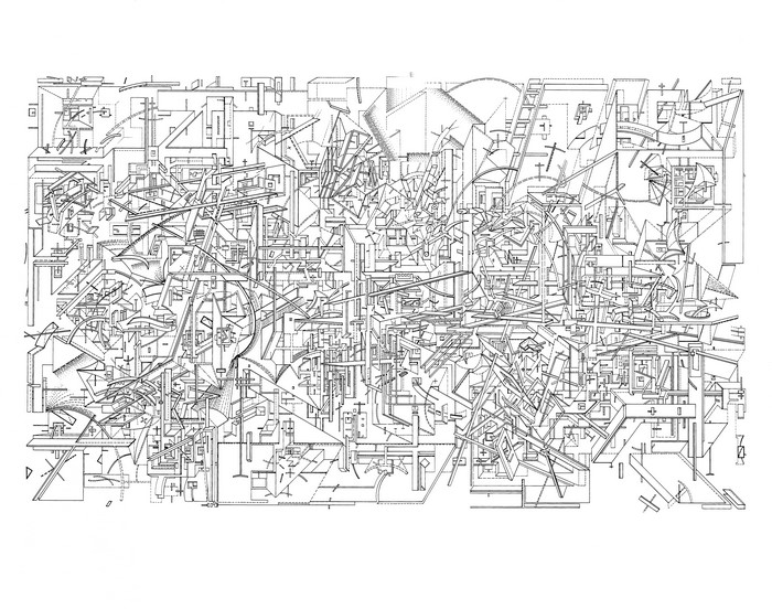 Daniel Libeskind abstract architectural drawing