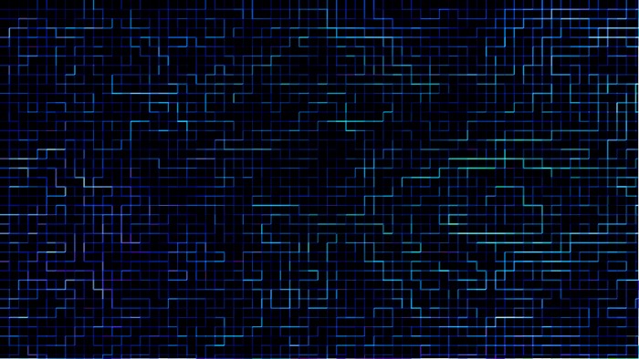 Abstract grid with blue and green lines