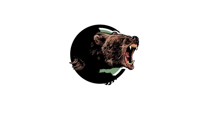 Grizzly Bear Roaring from Circle