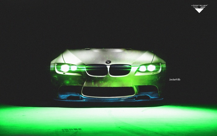 BMW M3 with green lighting