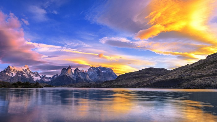 Torres del Paine National Park at Sunset