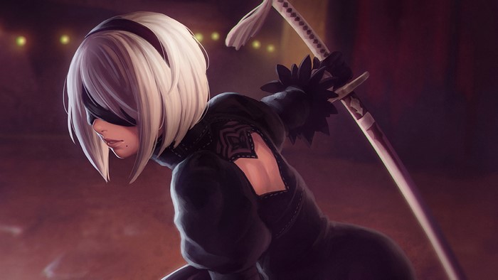 2B from Nier: Automata with sword