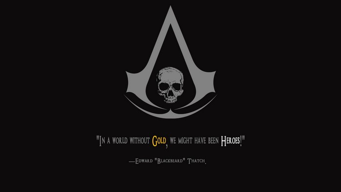Assassin's Creed IV: Black Flag quote with skull logo