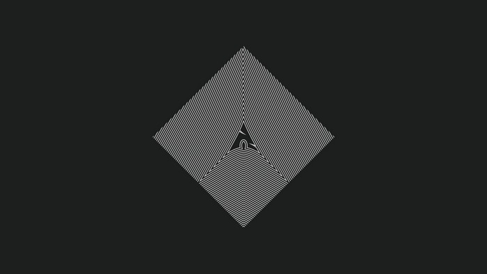 Arch Linux logo on a black background