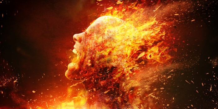 Man engulfed in flames, screaming