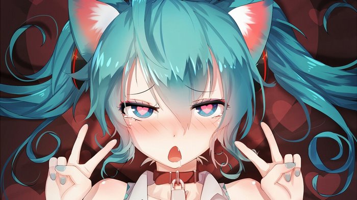 Blue-Haired Hatsune Miku with Collar