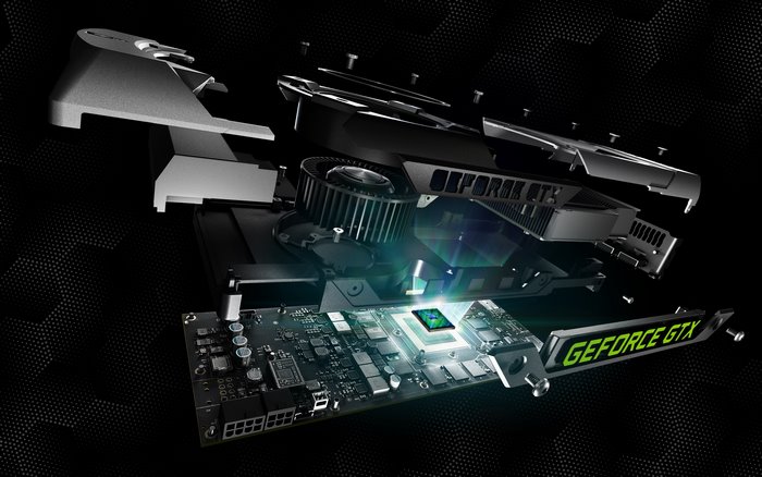 Nvidia GeForce GTX graphics card exploded view