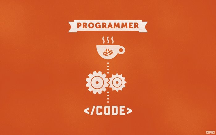 Programmer coffee and code graphic