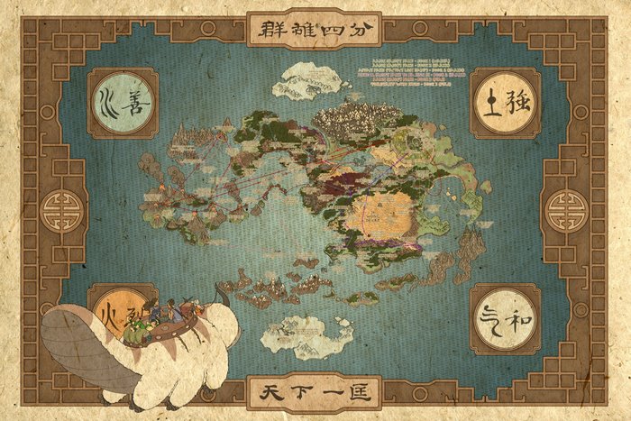 Map of the Avatar: The Last Airbender world