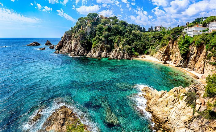 Costa Brava coast with turquoise water and rocky cliffs