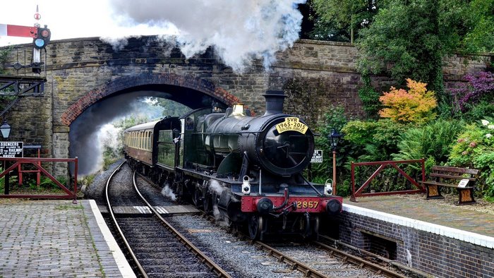 Steam Locomotive 2857 at a Railway Station