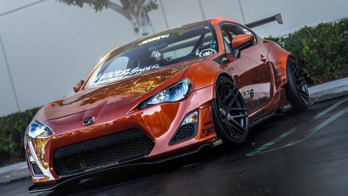 Orange Scion FR-S Rocket Bunny JDM