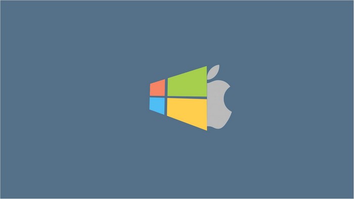 Microsoft Windows and Apple logos combined