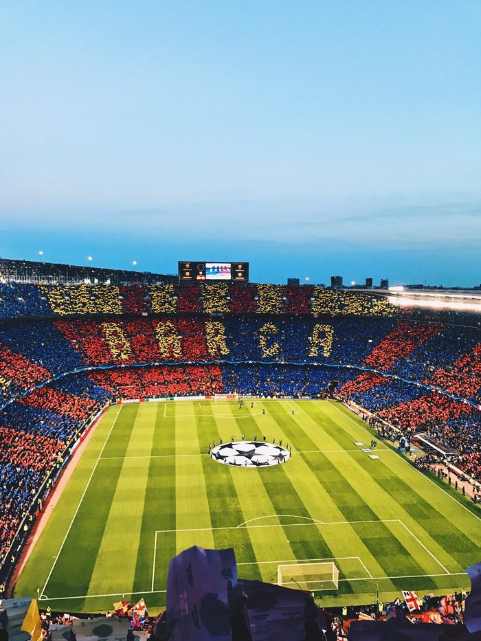 FC Barcelona Stadium Camp Nou Filled with Fans