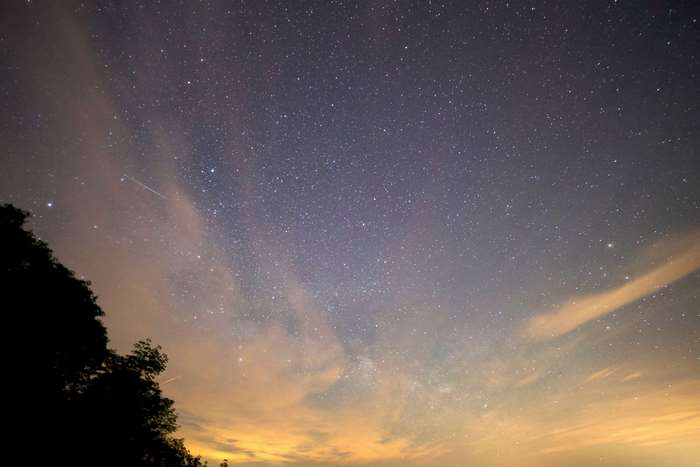Milky Way galaxy with stars and clouds