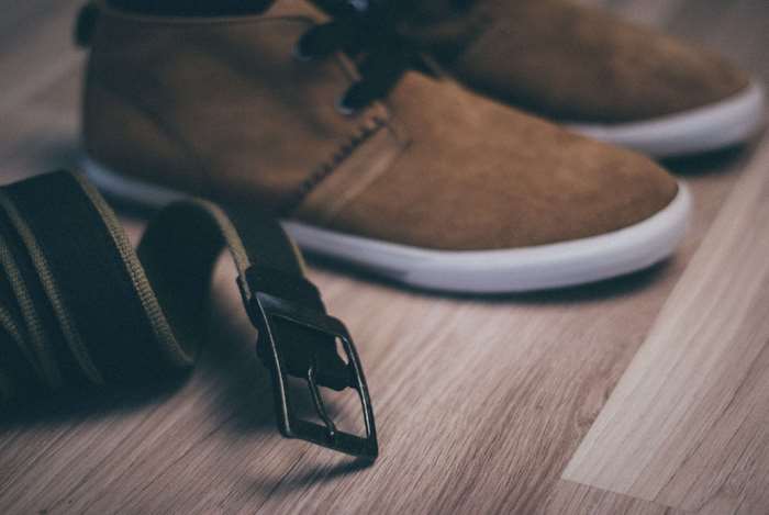 Brown casual shoes and belt