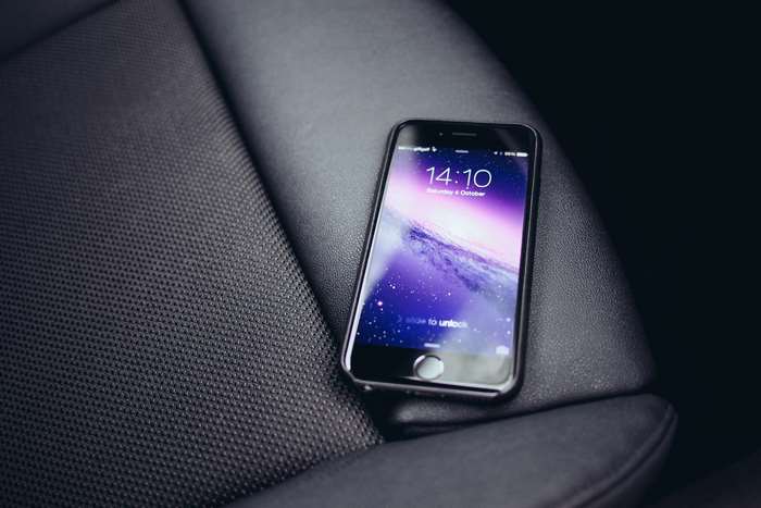 iPhone 6 on car seat