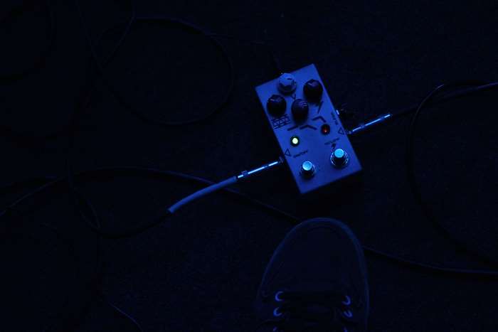 Guitar pedal with foot and cables