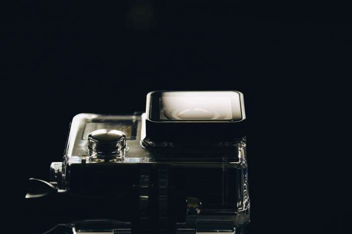 GoPro camera in waterproof case