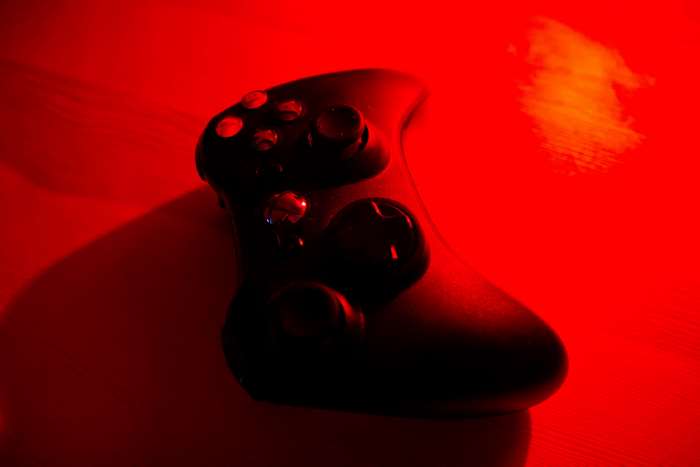 Xbox controller with red lighting