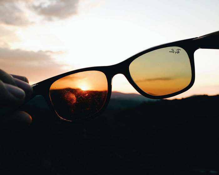 Sunset reflected in Ray-Ban sunglasses