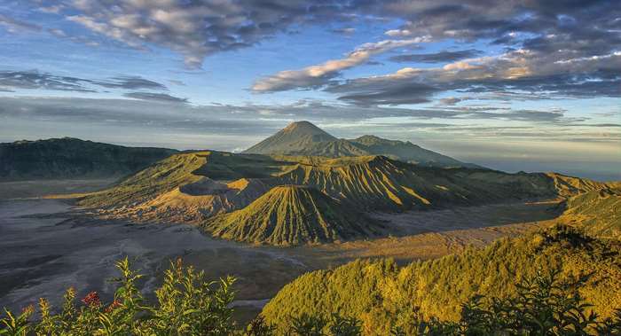 Mount Bromo volcano landscape at sunrise