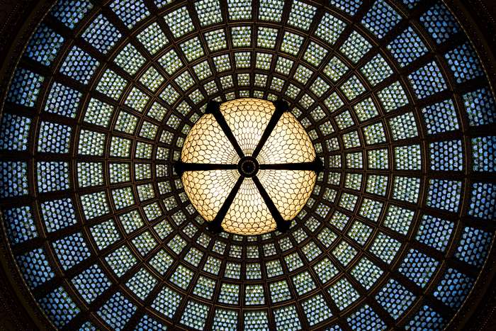 Chicago Cultural Center stained glass dome interior
